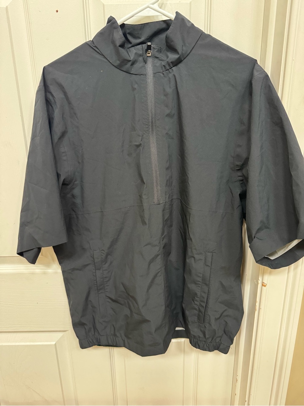 Men's Short-Sleeve Golf Windbreaker Jacket - Black